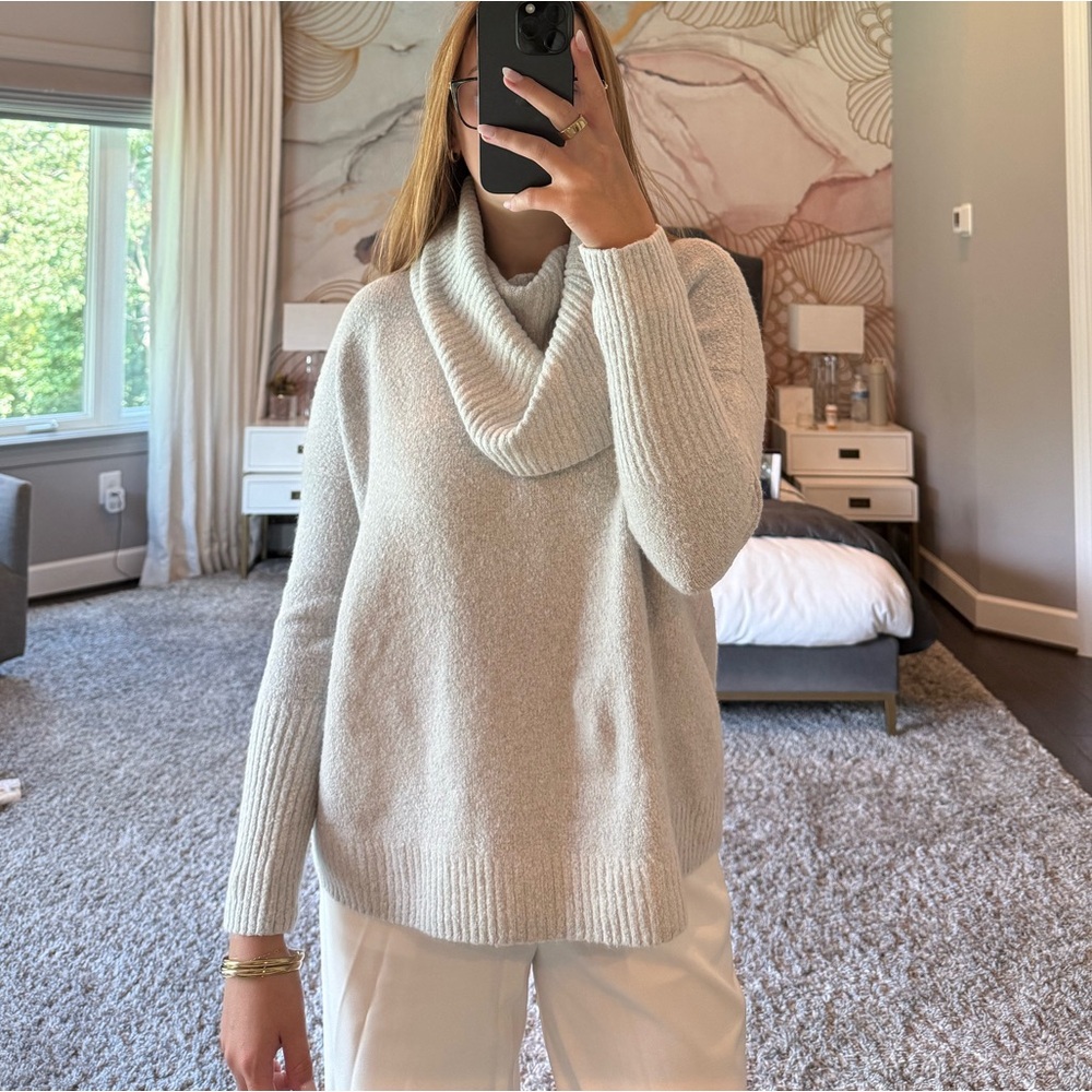 French Connection Gray Cowl Neck Sweater